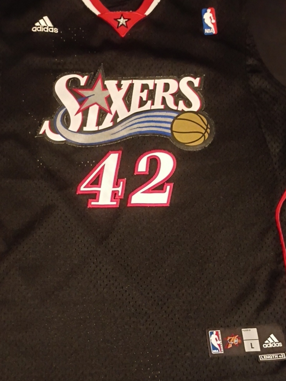 adidas Black Philadelphia Sixers #42 Kids Basketball Jersey